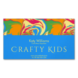 Fun play-dough Bright Coloured Paint Childcare Magnetic Business Card