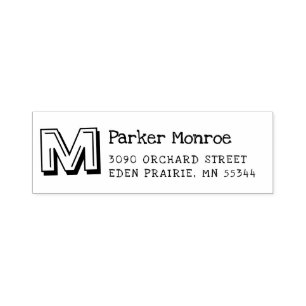 Fun Playful Fonts Monogram & Name Self-inking Stamp