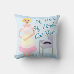 Fun Playlist Music Lover Kitsch Cartoon Housewife Cushion