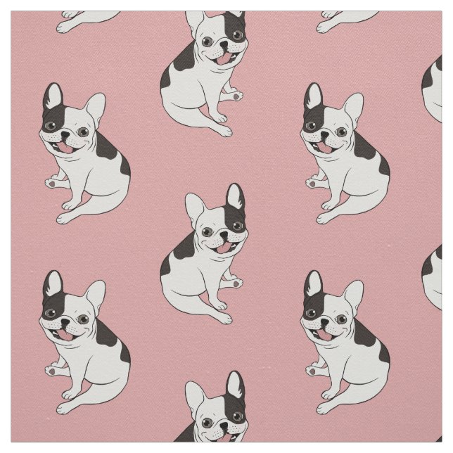 Fun playtime for the Single hooded pied Frenchie Fabric (Swatch)