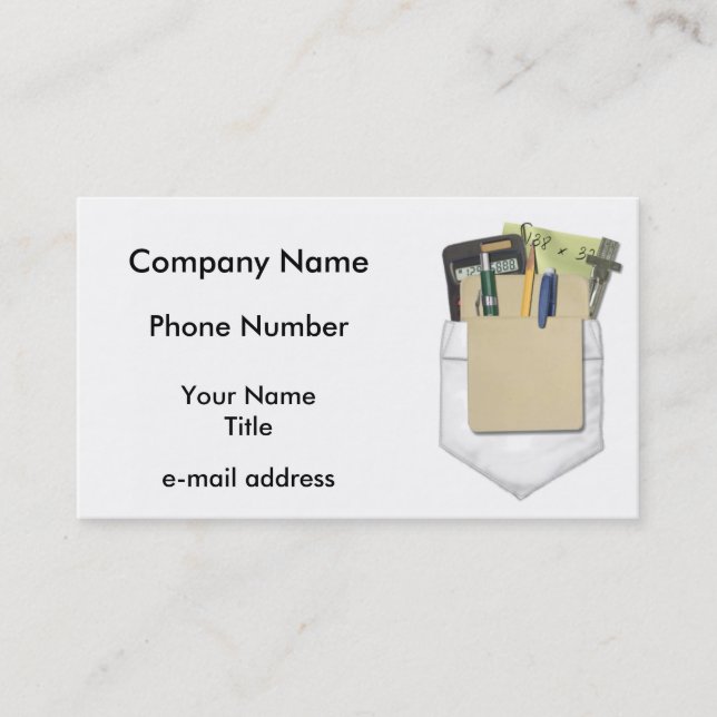 Fun Pocket Protector Business Card (Front)