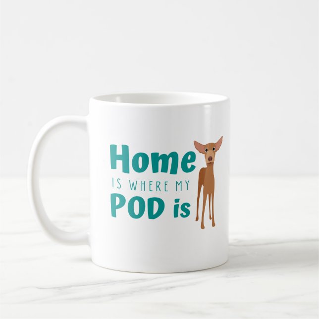 Fun Podenco Dog Cartoon  Coffee Mug (Left)