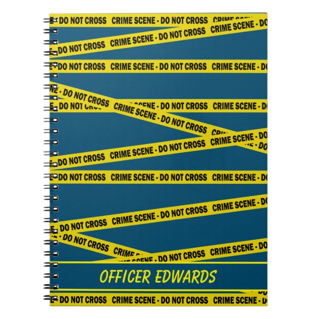 Fun Police Officer Crime Scene Do Not Cross Tape Notebook (Front)