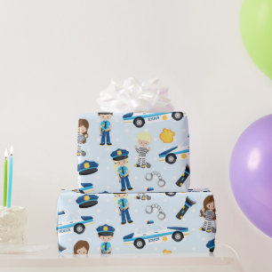 Fun Police pattern Party wrapping paper