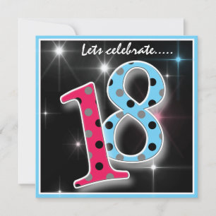 Fun Polka Dot 18th Birthday Party Invitation
