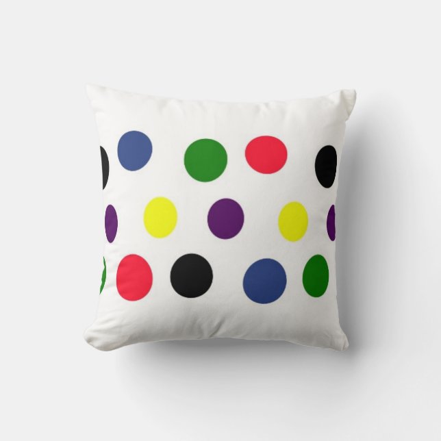 Fun Polka Dot Colours Cushion (Front)