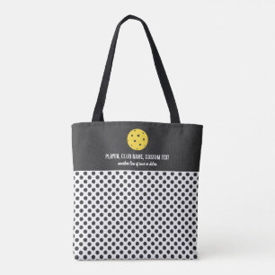Fun Polka Dot Print Custom Pickleball Paddle Tote Bag