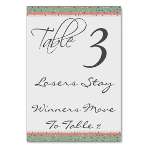 Fun Polka Dots Stylish Bunco Table Card #3