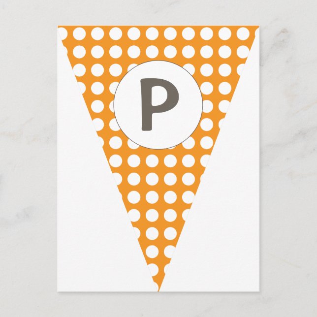 Fun Polkadot Orange Customisable Flag Bunting Postcard (Front)