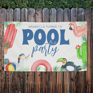Fun Pool Party Birthday Banner