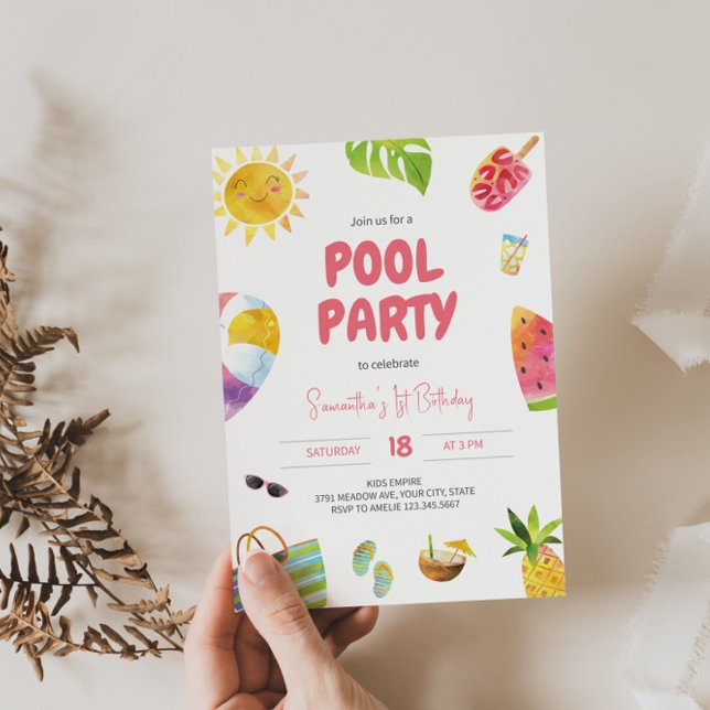 Fun Pool Party Birthday Invitation (Creator Uploaded)