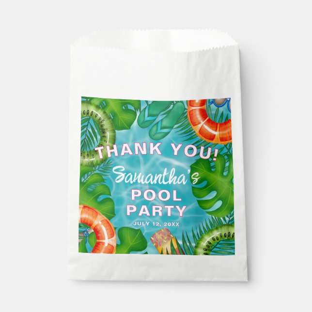 Fun Pool Party Colorful Any Age Welcome Favour Bag (Front)