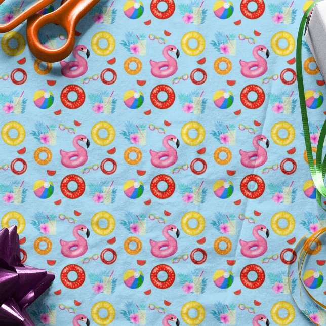 Fun Pool Party Swimming Birthday Tissue Paper (Creator Uploaded)