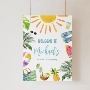 Fun Pool Party Welcome Sign