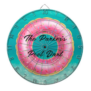 Fun Pool side summer floating pink dougnut Dartboard