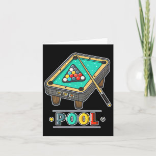 Fun Pool Table Billiards Game Themed Card