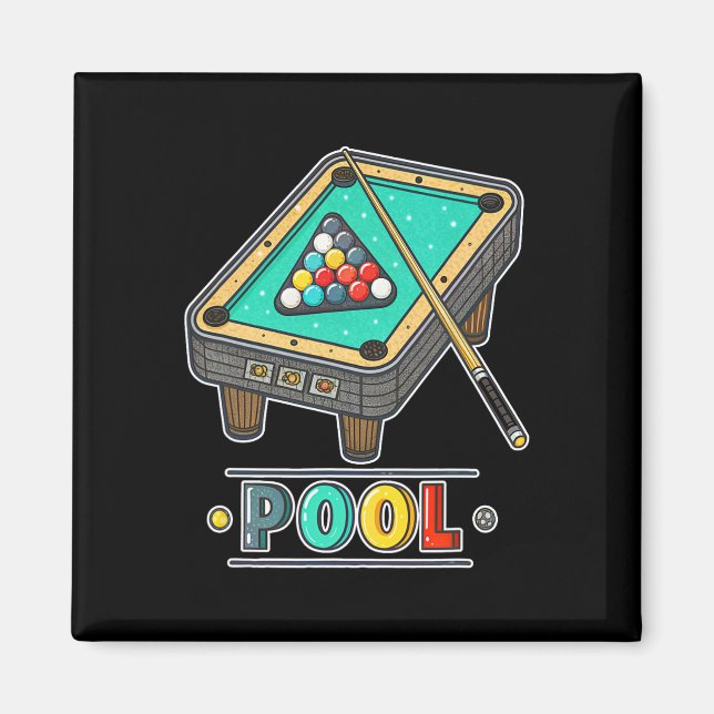 Fun Pool Table Billiards Game Themed  Magnet (Front)