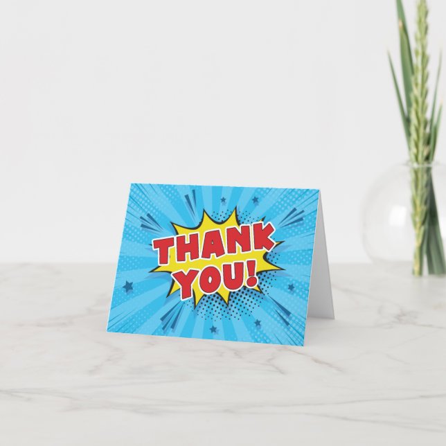 Fun Pop Art Retro Thank You Card (Front)