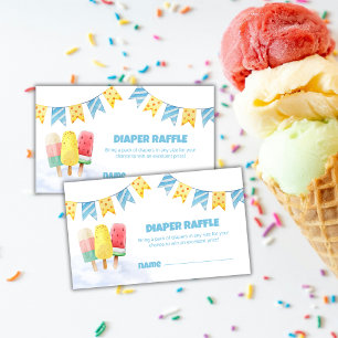 Fun Popcicle Ice Cream Diaper Raffle Baby Shower Enclosure Card