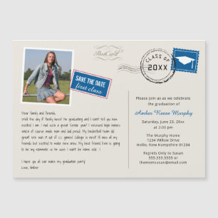 Fun Postcard Style Graduation Party Invitation