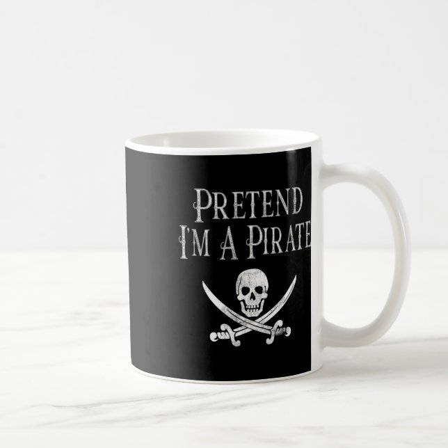 Fun Pretend I'm A Pirate Lazy Halloween Costume Sk Coffee Mug (Right)
