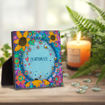 Fun Pretty Floral Bumblebee ONE WORD Custom Plaque<br><div class="desc">Fun Customisable Floral Easel Plaque– pretty, whimsical, and stylish artwork created to inspire and uplift. Colourful, pretty floral design adds some positive vibes to your day. These fun, trendy easel plaques make great inspirational keepsakes for family, friends, coworkers, teachers, etc.. Personalise with a name or monogram or One Word for...</div>
