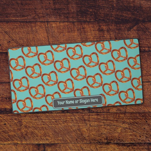 Fun Pretzel Snacks - Crunchy Twists - Custom Text Desk Mat (Creator Uploaded)