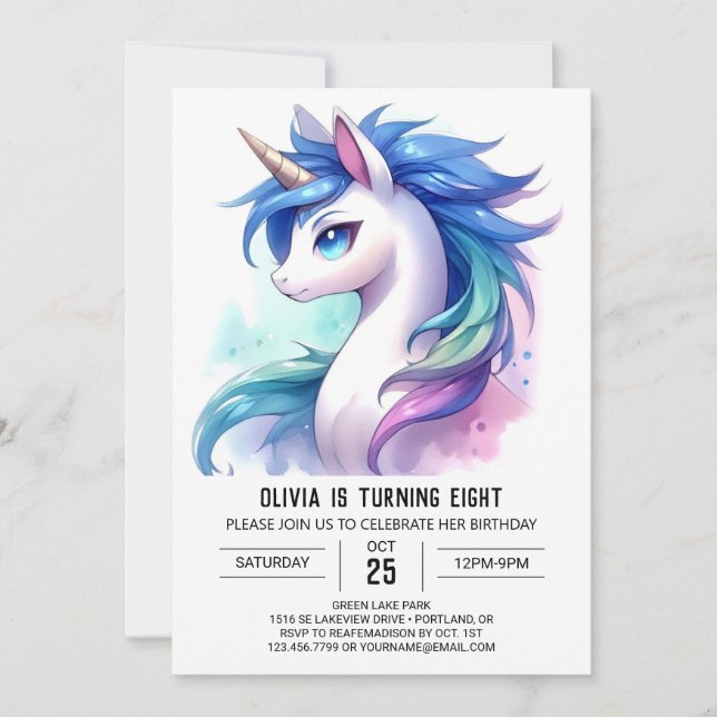 Fun Printable Horse Birthday Invitation (Front)