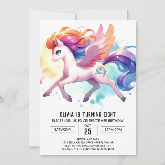 Fun Printable Horse Birthday  Invitation (Front)