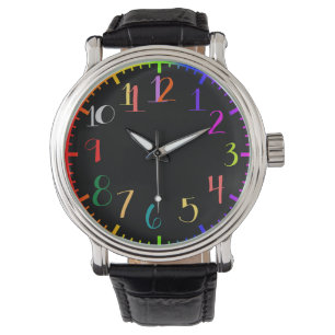 Fun psychedelic look watch with colorful numbers