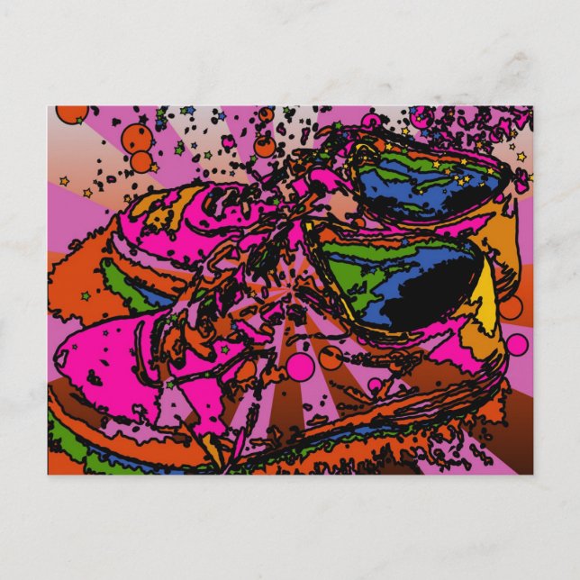 Fun Psychedelic Sneakers Postcard (Front)