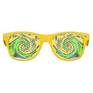 Fun Psychedelic Swirl Party Sunglasses