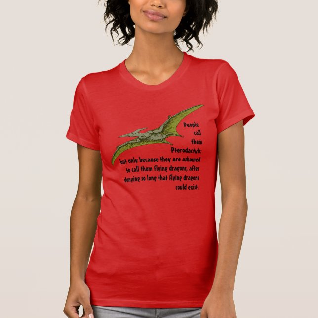 Fun Pterodactyl Dragon Dinosaur T-Shirt (Front)