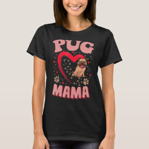 Fun Pug Mama Pet Apparel Dog Pug Mum Present T-Shirt