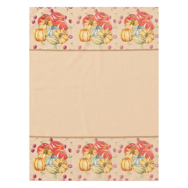 Fun Pumpkin and Apples Fall Season  Tablecloth (Front)