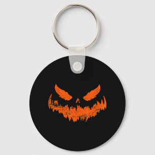 Fun Pumpkin Jack O Lantern Scary Pumpkin Face Hall Key Ring