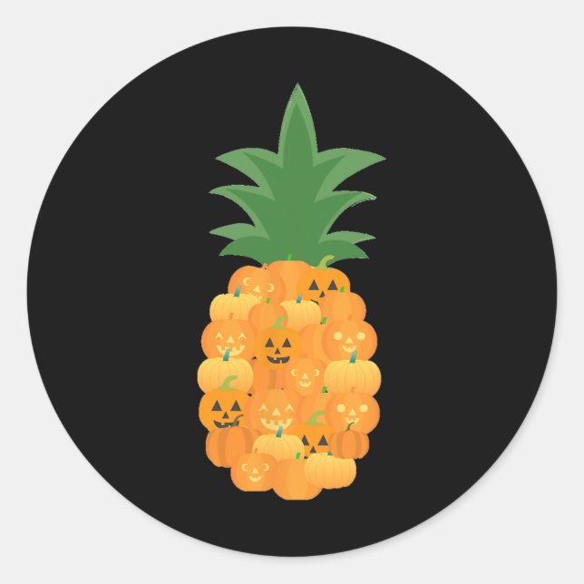 Fun Pumpkin Party Costume For Pineapple Lover  Classic Round Sticker (Front)