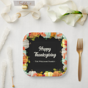 Fun Pumpkin Thanksgiving Dinner Paper Plates