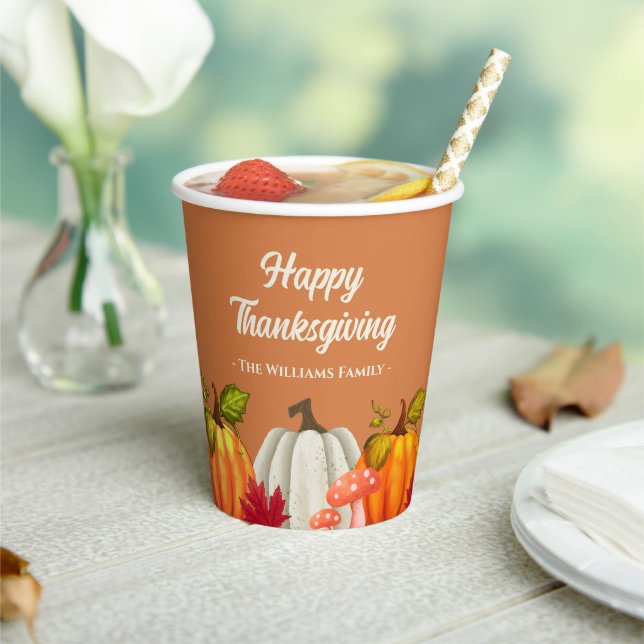 Fun Pumpkin Thanksgiving Paper Cups (Insitu)