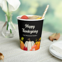 Fun Pumpkin Thanksgiving Paper Cups