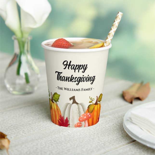 Fun Pumpkin Thanksgiving Paper Cups (Insitu)