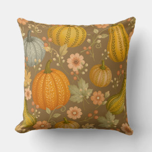 Fun Pumpkins in Autumnal Colours Cushion