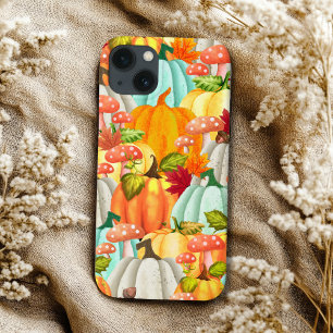 Fun Pumpkins Mushrooms And Fall Leaves iPhone 13 Case