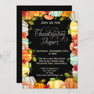 Fun Pumpkins Thanksgiving Dinner Invitation