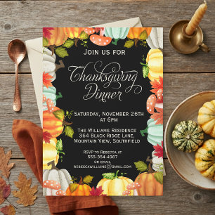 Fun Pumpkins Thanksgiving Dinner Invitation