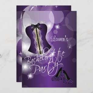 Fun Purple Bachelorette Party Invitation