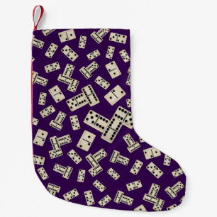 Fun purple domino pattern small christmas stocking