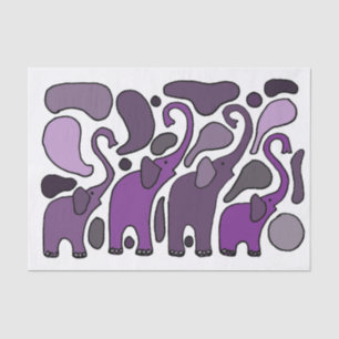 Fun Purple Elephants Giftwrap Tissue Paper