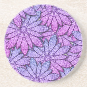 Fun Purple Flowers Coaster