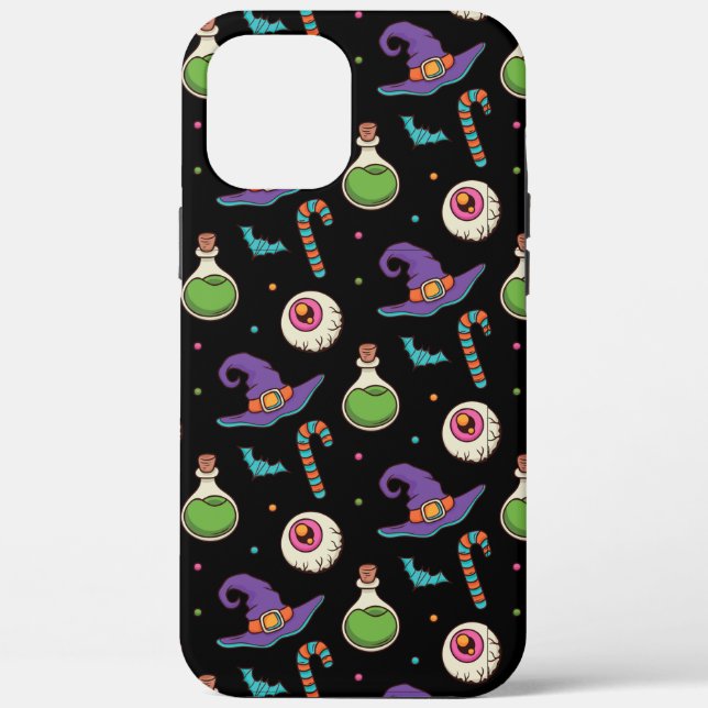 Fun Purple Halloween,Green Magic Witchy Bottle Case-Mate iPhone Case (Back)